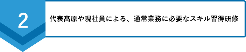 代表髙原や現社員による、通常業務に必要なスキル習得研修